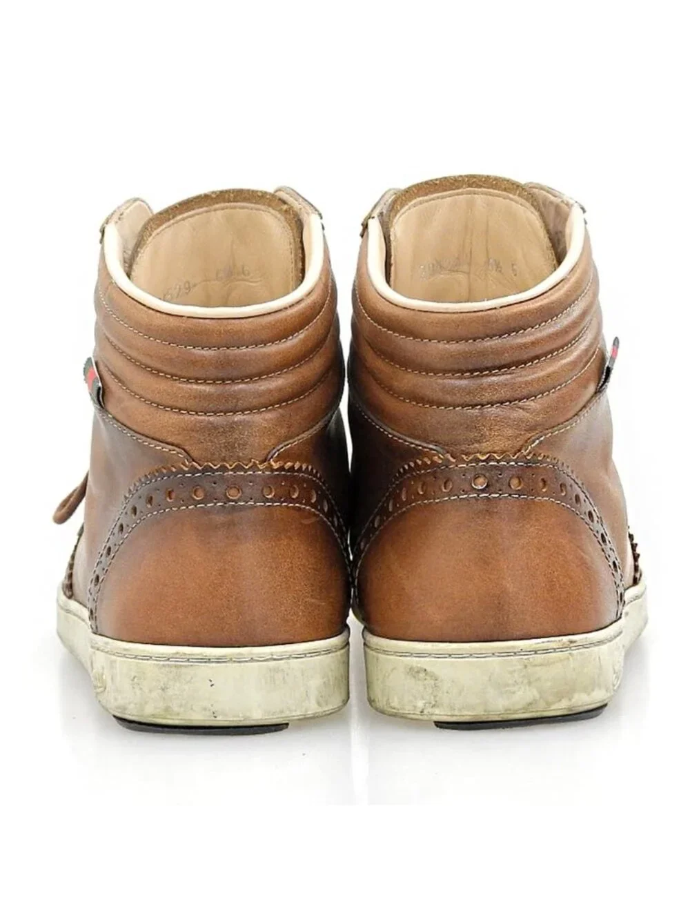 Gucci Leather High Cut Sneakers Brown 6.5